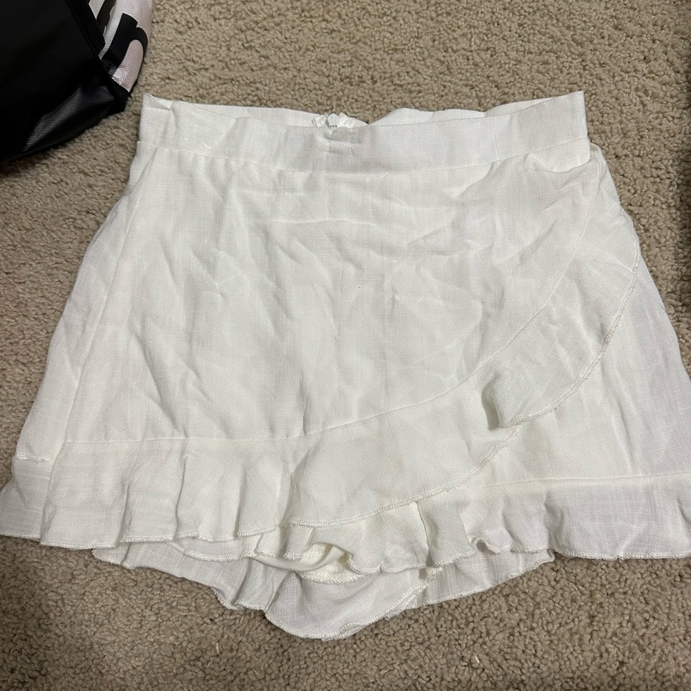 Altar'd State White Ruffle Skorts High-Waisted